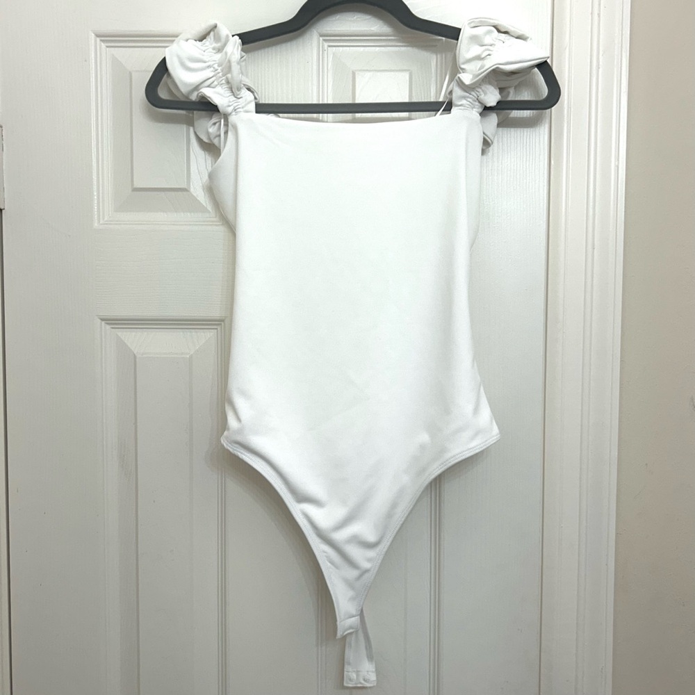 White Ruffled Kids One Piece